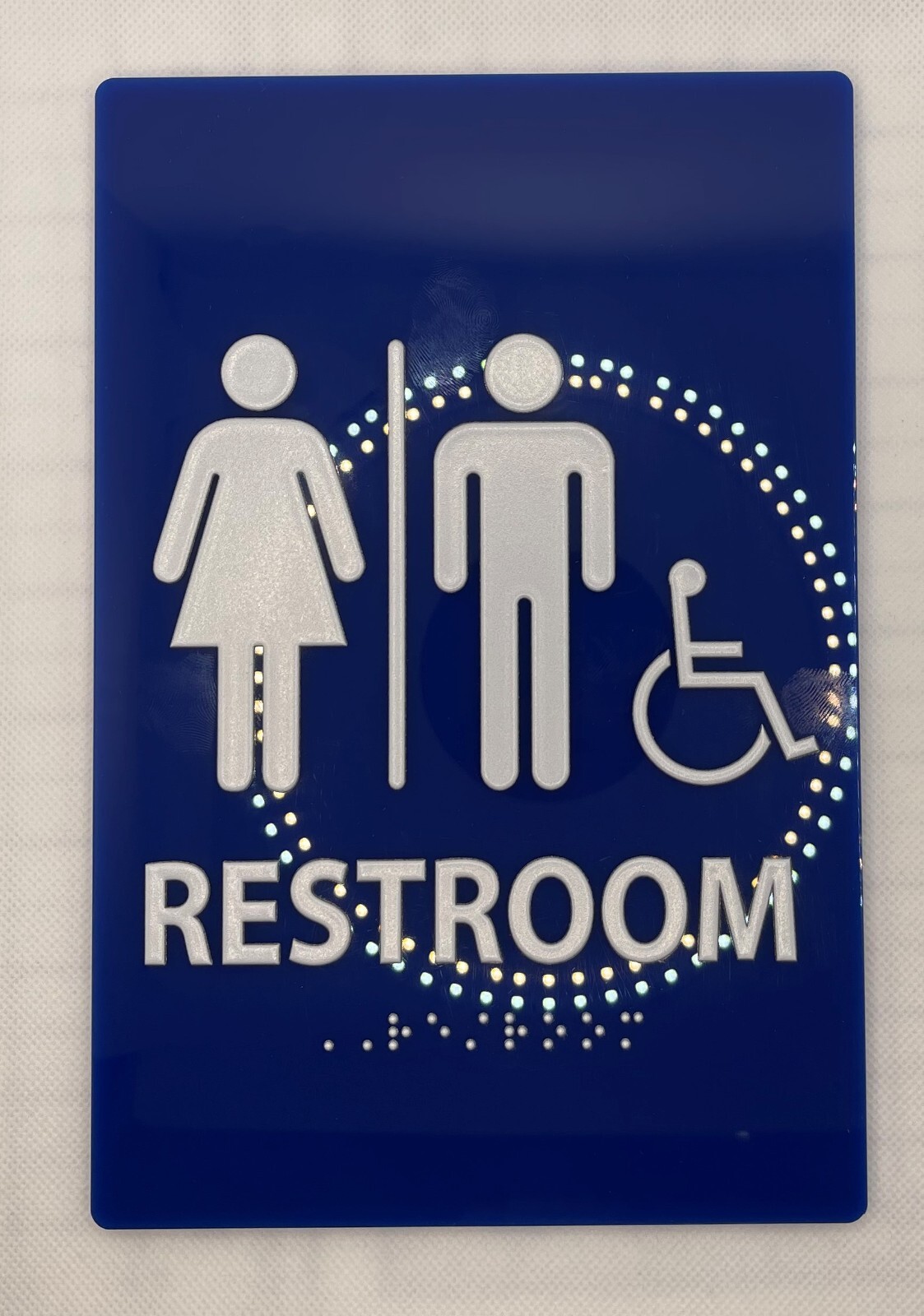 Acrylic Restroom Sex Neutral Sign set (round + rectangular), ADA & Braille