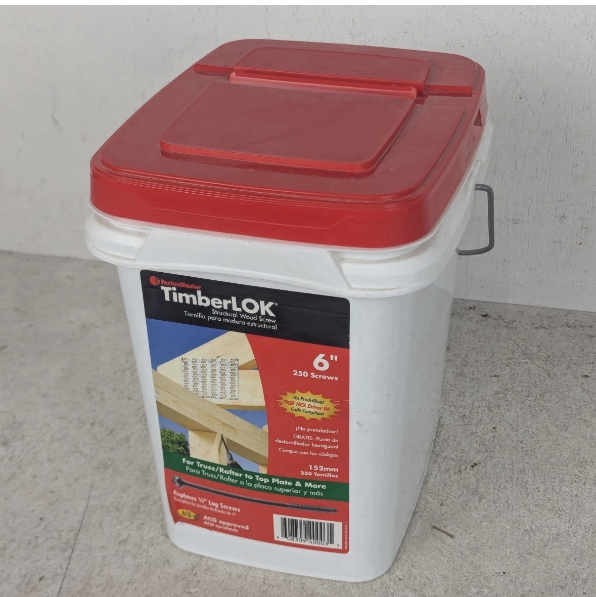 TimberLOK 6″ Wood Screws 250 Pack FastenMaster FMTLOK06 Truss Structural Screw