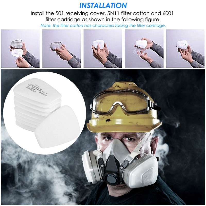 20PC 3701 Cotton Filter Safety Protect Replacement For 3200 Respirator Mask