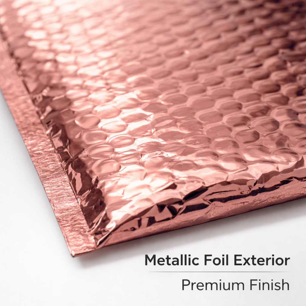 #0 6.5×9 Rose Gold Metallic Bubble Mailers Padded Foil Peel & Seal 20-500