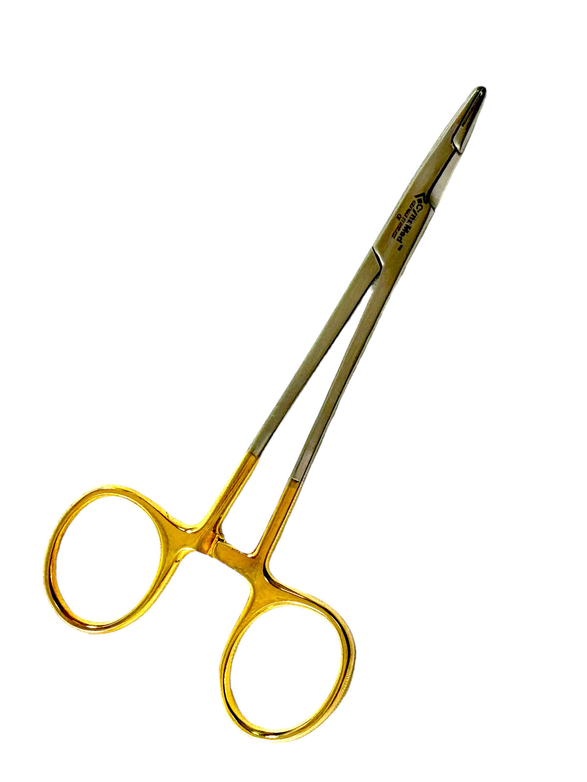 Olsen Hegar Needle Holder 5″ + 5.5″ Set of 2 – Gold Handle Serrated W TC Inserts