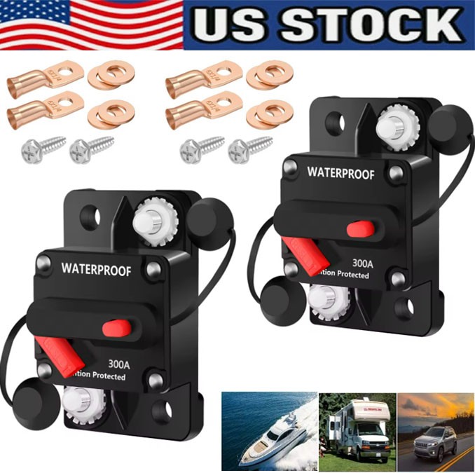 300A AMP Circuit Breaker Fuse Reset 12V-48V DC Car Boat Auto Waterproof