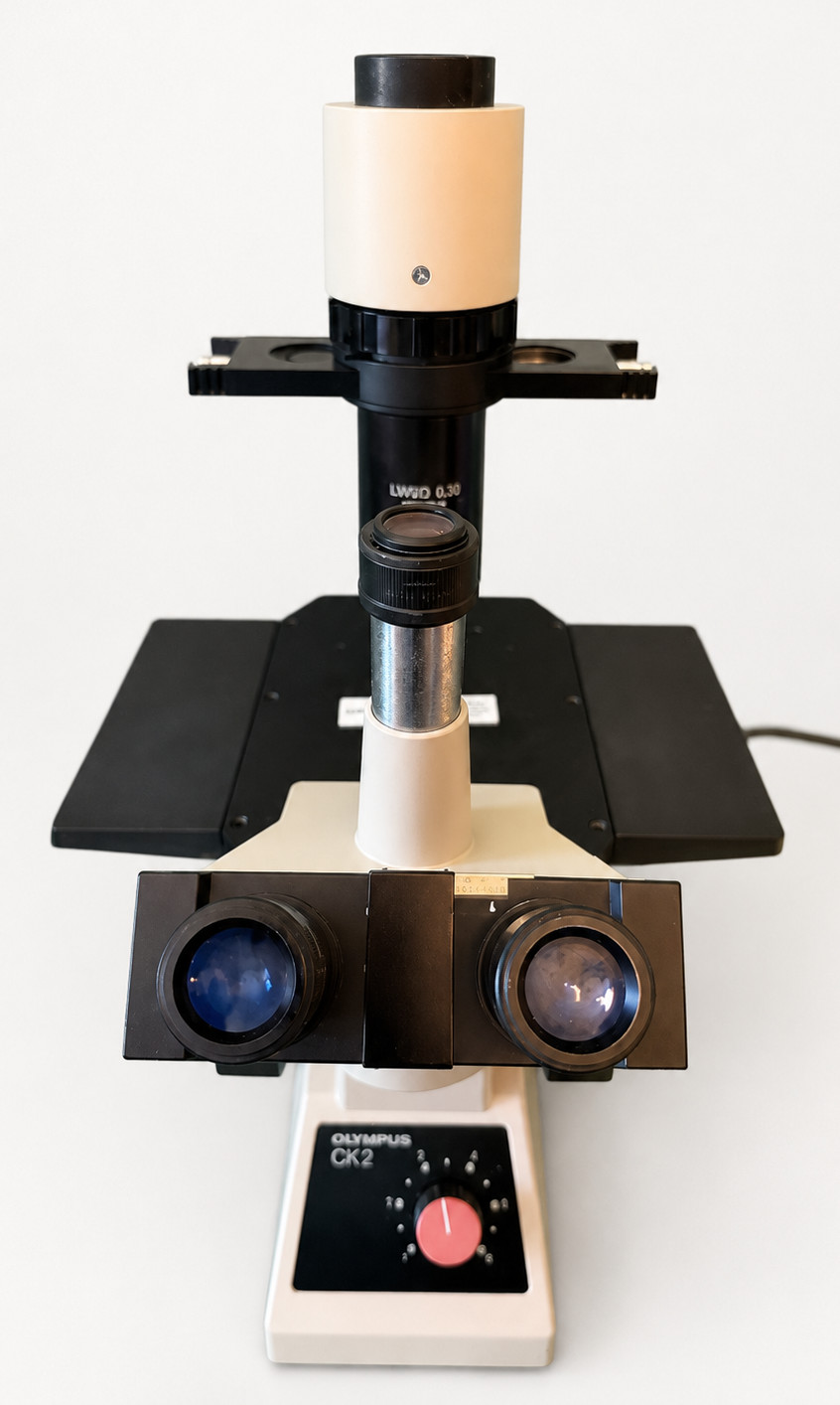 Olympus CK2 Trinocular Inverted Compound Microscope with ULWCD 0.30 Tested