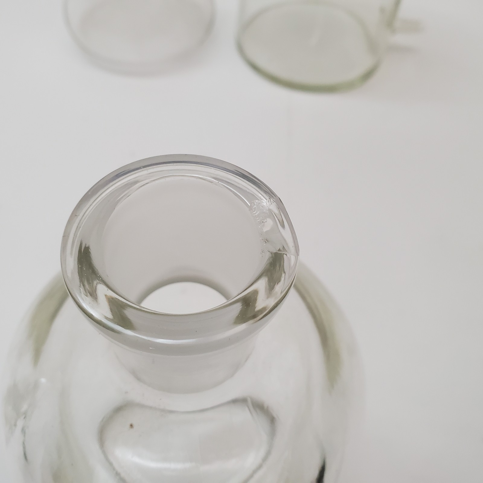 Vintage Apothecary Glassware Lot (6) – Pyrex, Kimax, TCW Co, Erlenmeyer Flask