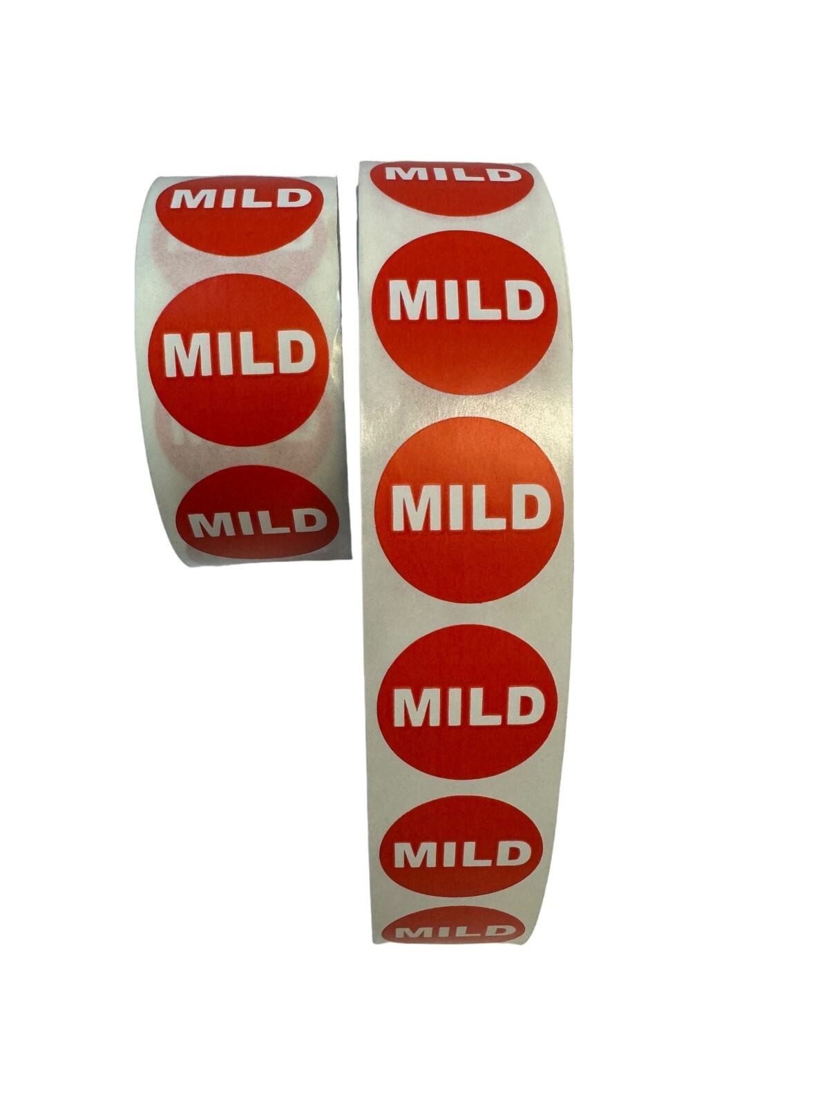 1-1/8 ” Round Inventory Red MILD Food Labels Stickers 1000 Per Roll (one Roll)