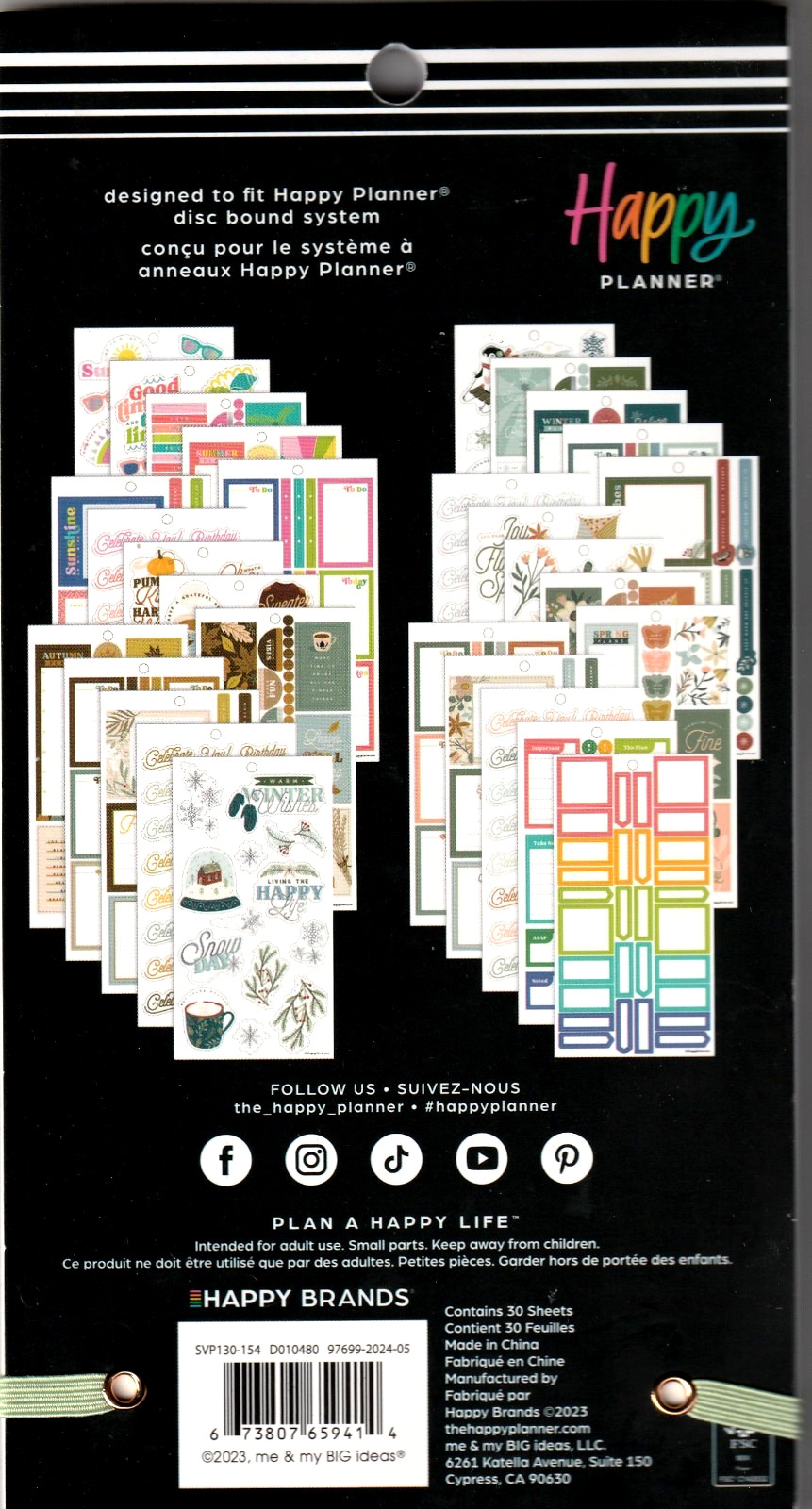 Happy Planner ESSENTIAL SEASONS Sticker Book – 30 Pages – 597 Pieces – NEW