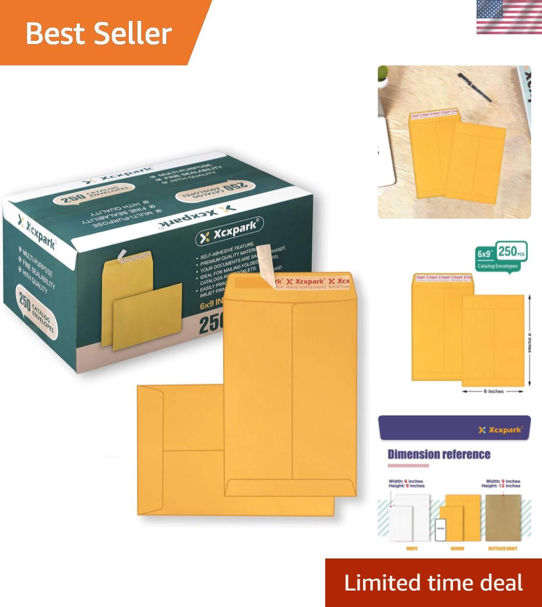 250 PCS 6×9 inches Security Catalog Envelopes Printable Self Seal Envelopes, …