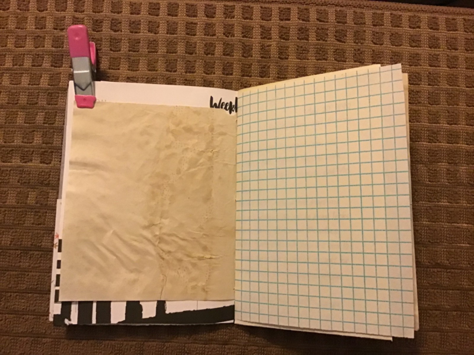 Handmade Naked Junk Journal 6” x 4.5” Mushroom Print Card Stock Cover