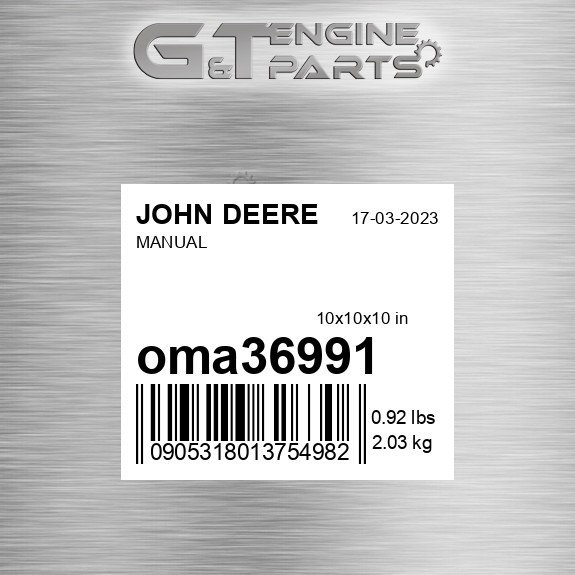 OMA36991 MANUAL fits JOHN DEERE (Surplus Open Box)