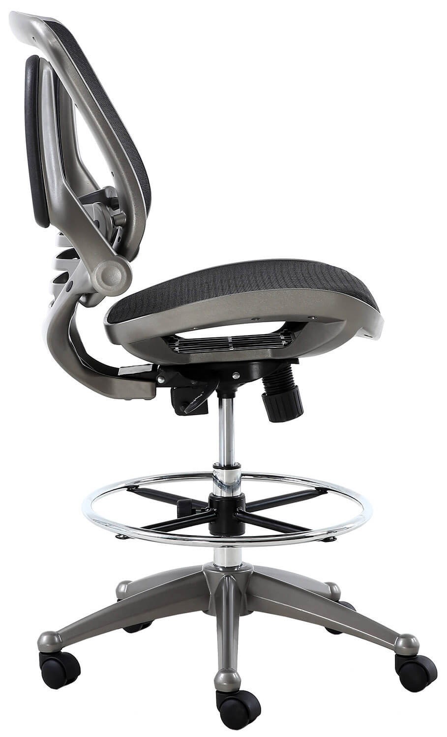 Harwick Evolve All Mesh Heavy Duty Drafting Chair – Gunmetal Finish [2250D-BK]