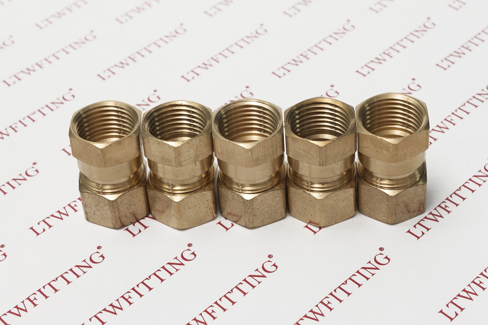 Brass 5/8-Inch OD x 1/2-Inch Female NPT Compression Connector FittingPack of 5