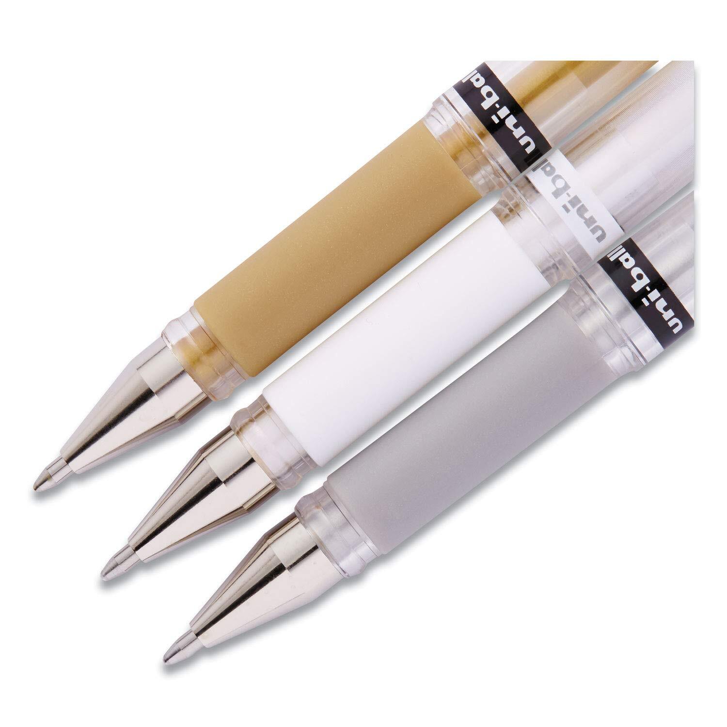 Uni-ball Impact Gel Pens Bold Point 1.0mm Assorted Metallic 3 Count