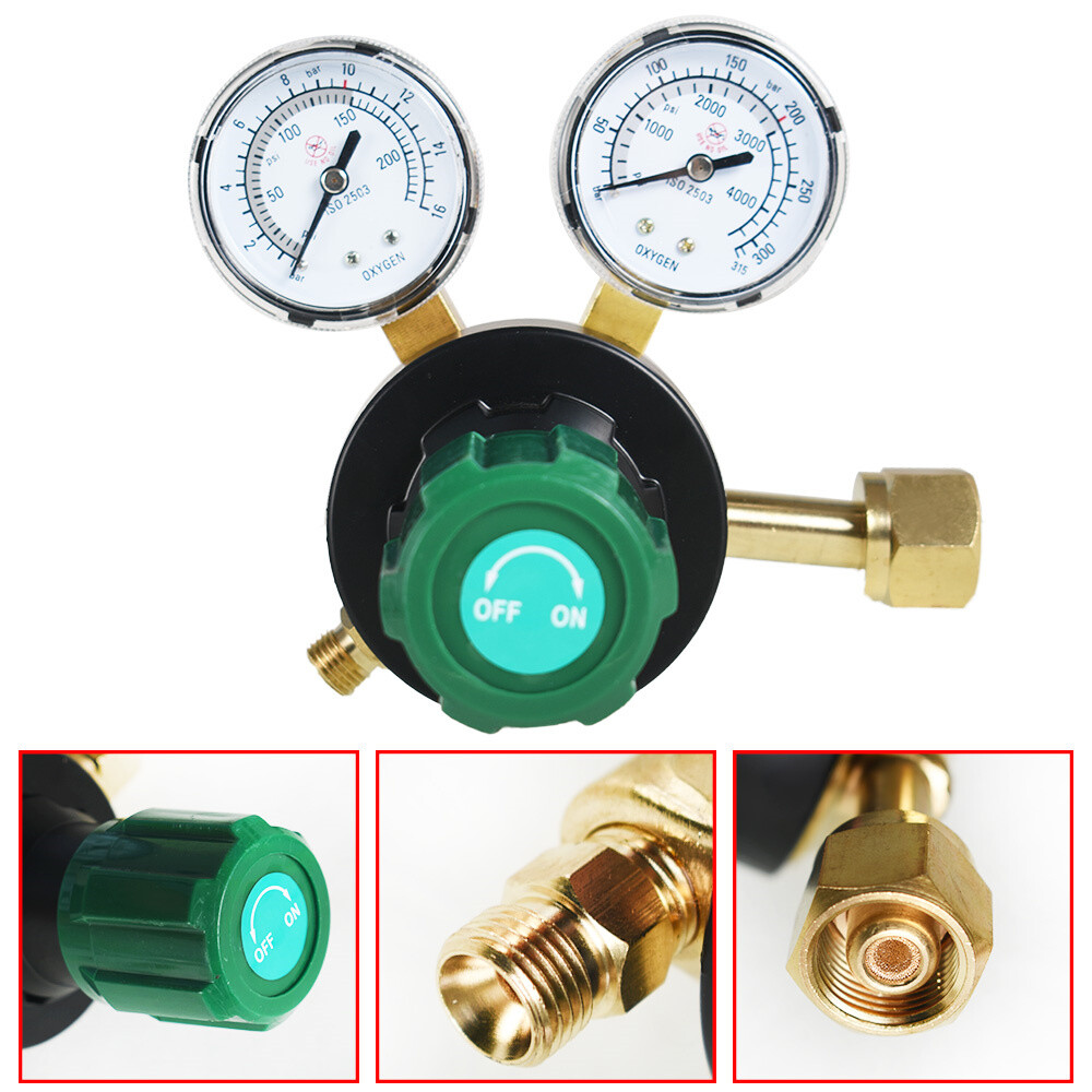 Dual Welding Gas Gauges, Oxygen (CGA-540) and Acetylene (CGA-510) Regulators