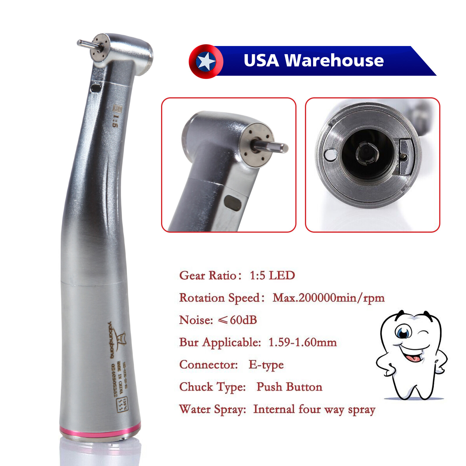 12PCS Dental White Stone High Speed Polishing Burs FG Flame Aluminum Oxide USA