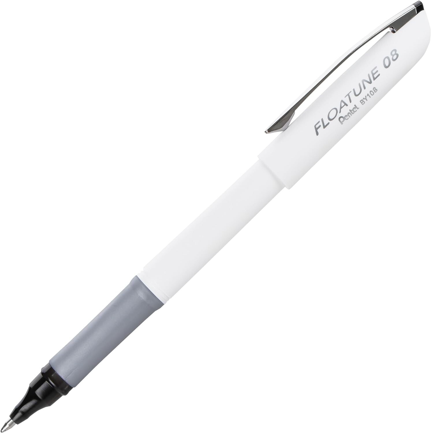 Pentel Floatune Skip Free Rollerball, 0.8mm Med point, Black Ink, Pack of 8 pens