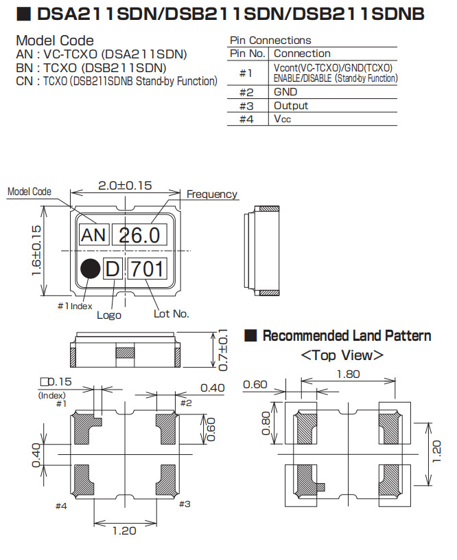 2PCS DSB211SDN 24MHZ 24.000MHZ 2.0*1.6MM High-precision 0.5ppm sine wave TCXO