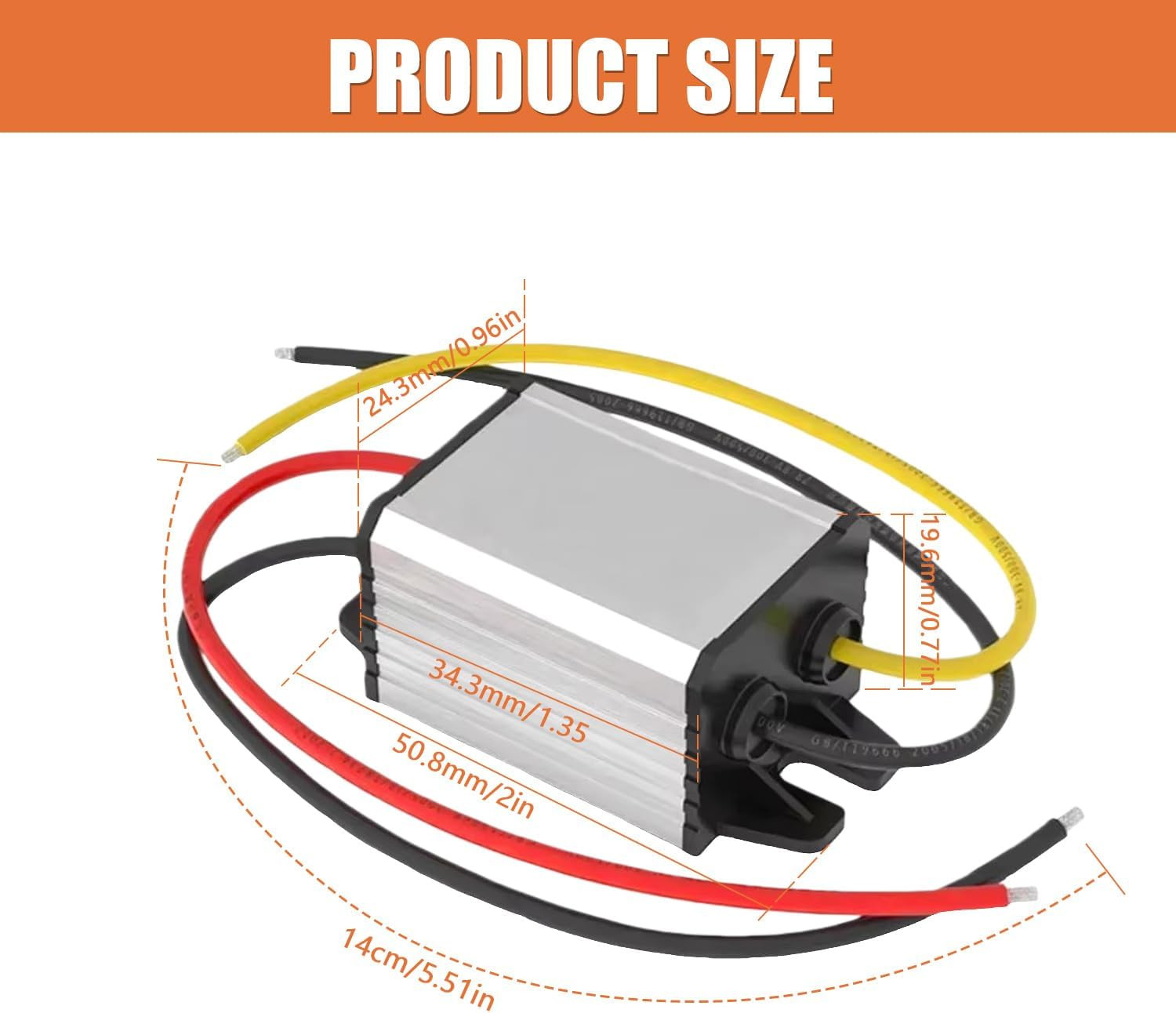 2Pack 12V to 6V DC Buck Converter Waterproof DC 12V to 6V 3A 18W Voltage Regulat