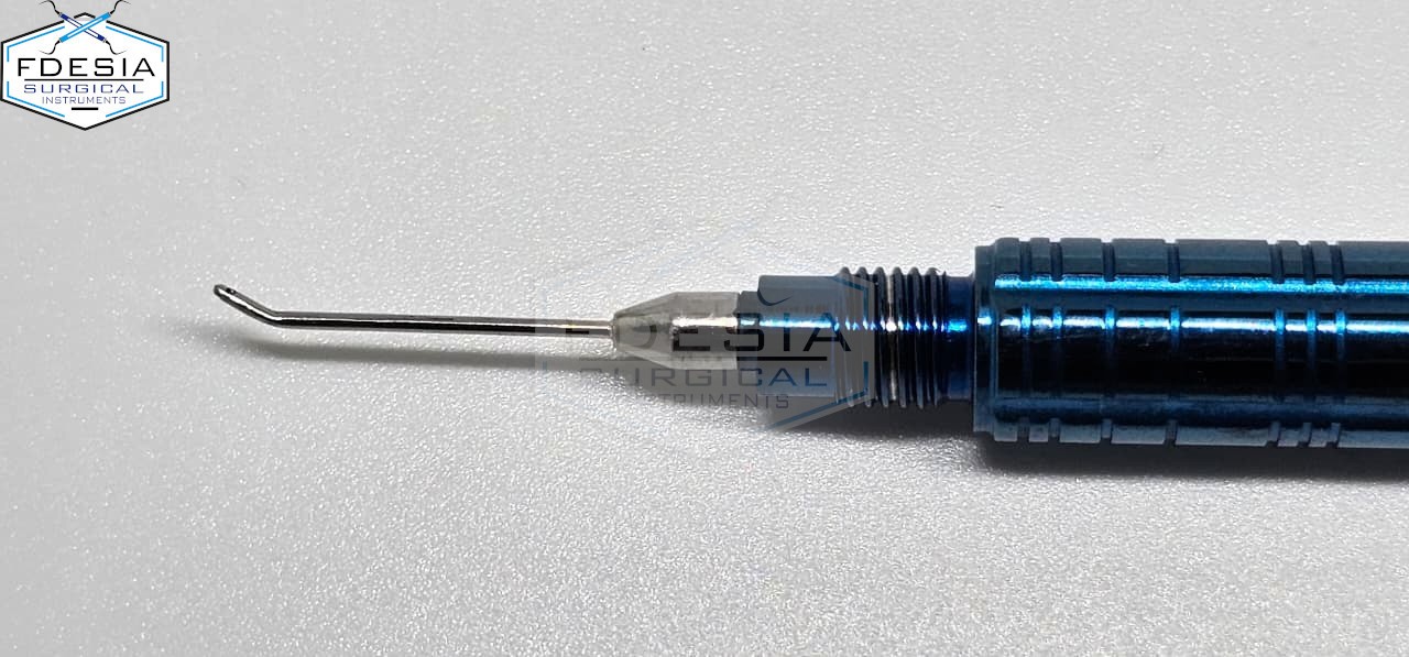 Titanium Ophthalmic I/A Handpiece Cannula Coaxial Curved 21G