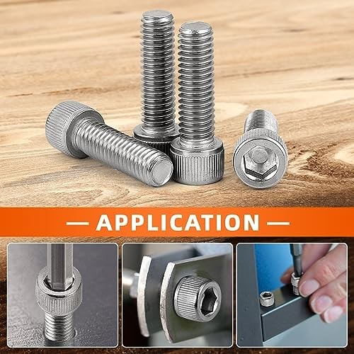 M6-1.0 x 40mm Socket Head Cap Screws Metric, Allen Socket Drive, Stainless St…