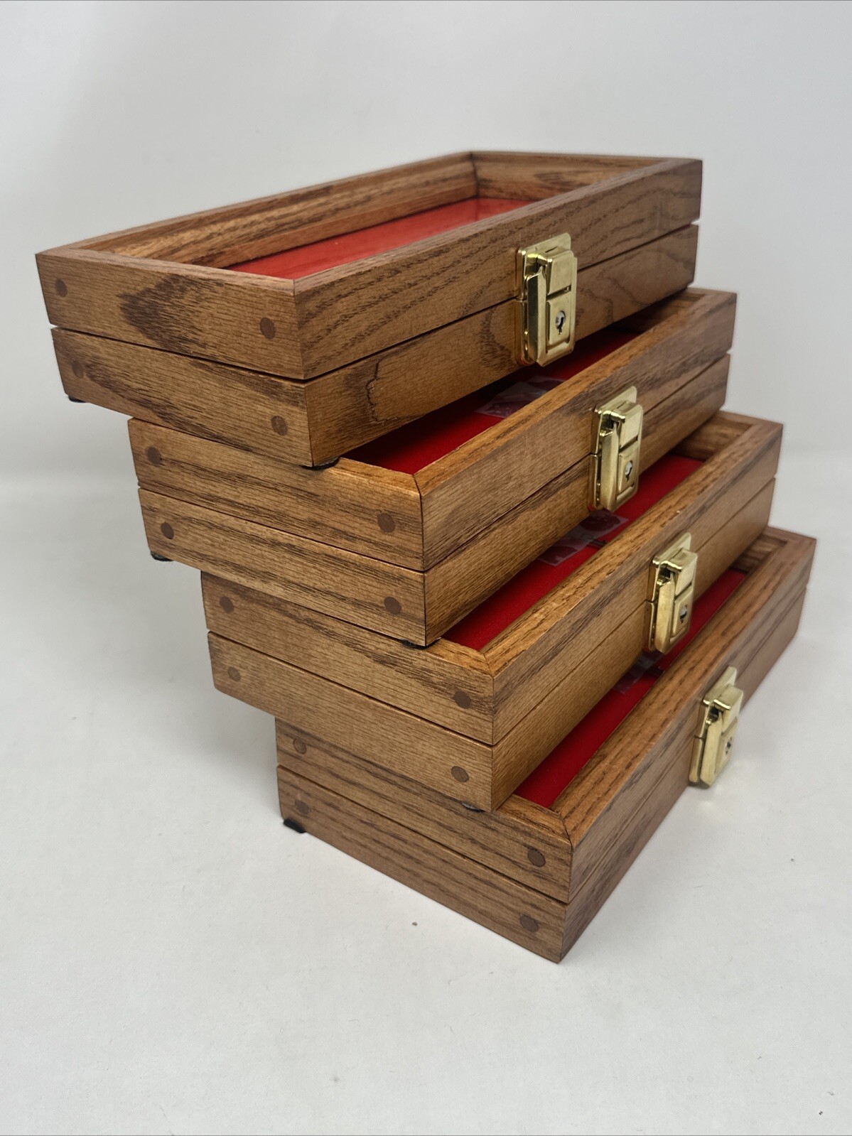 Oak Wood Display Case 5 x 10 x 2 for Arrowheads Knifes Collectibles & More