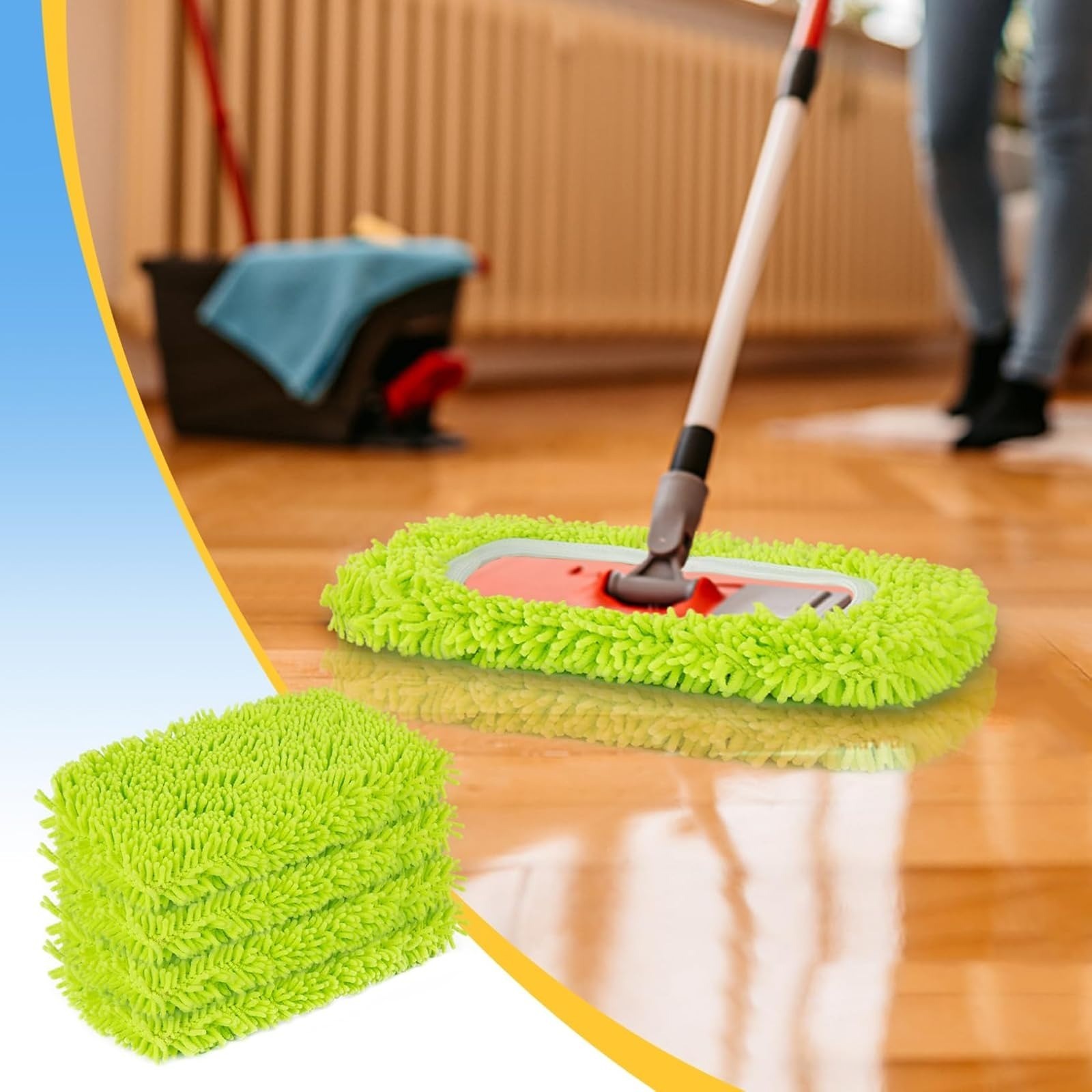 Reusable Microfiber Mop Pads Wet/Dry 4 Pack for Swiffer Sweeper