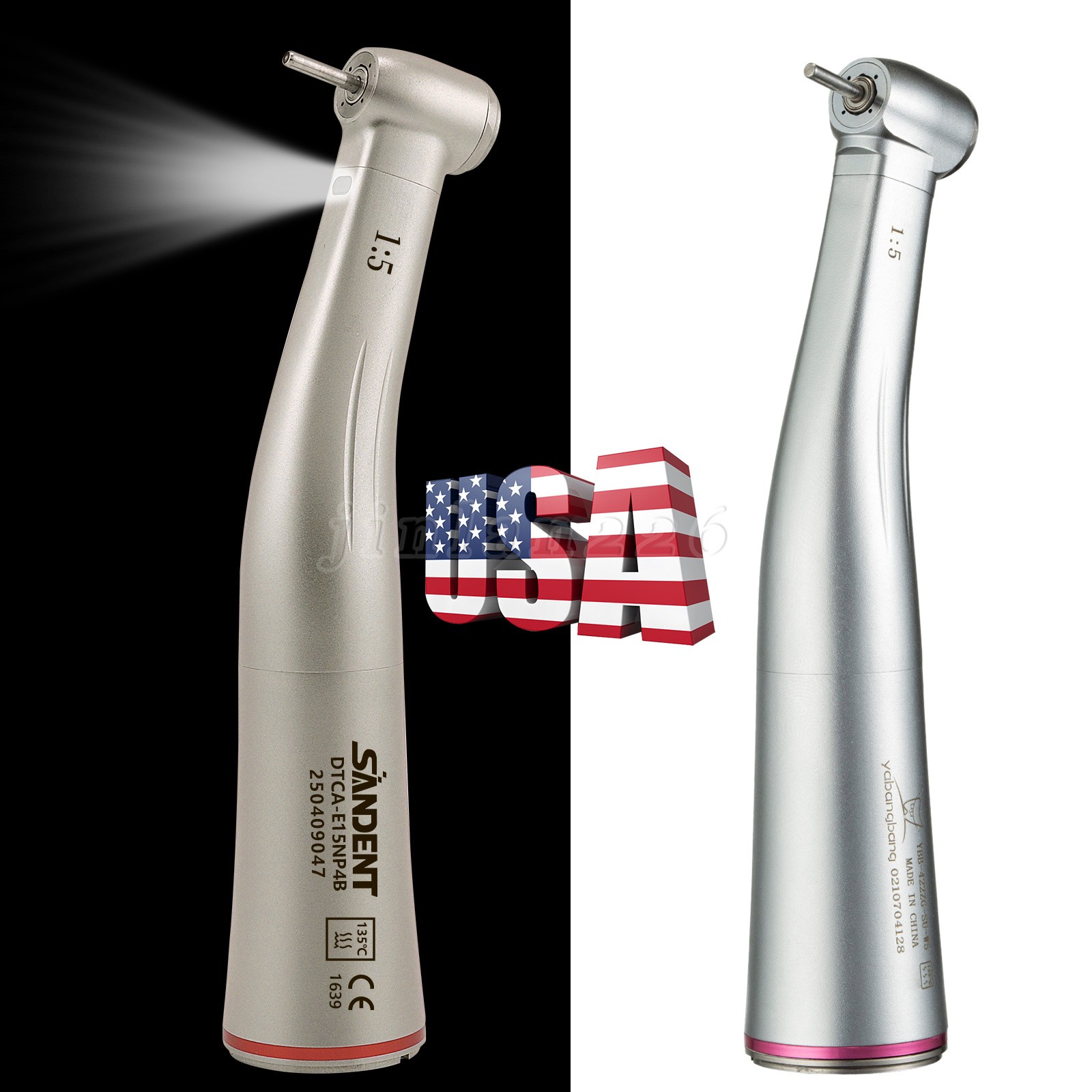 Dental 1:5 Increasing Handpiece Contra Angle LED For NSK Electric Motor E-Type