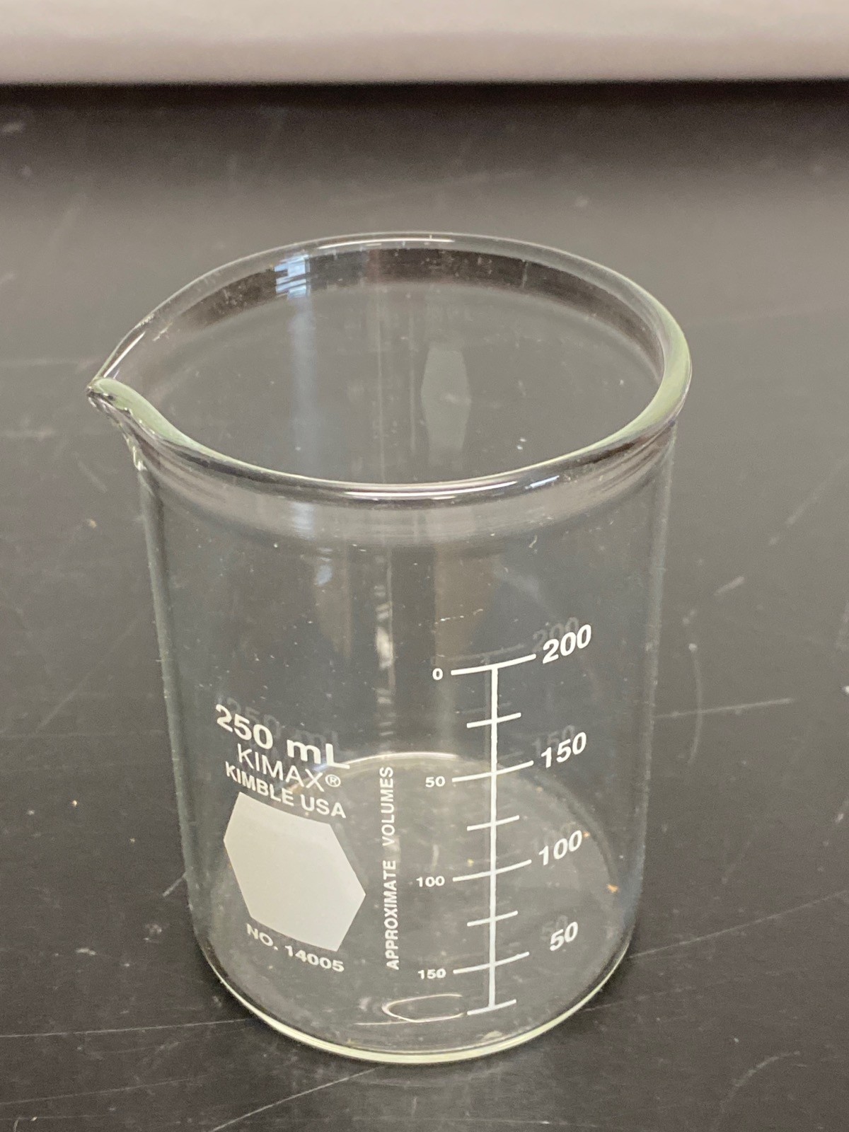(12) KIMAX Glass 250mL Heavy Duty Graduated Low Form Griffin Beakers 14000-250