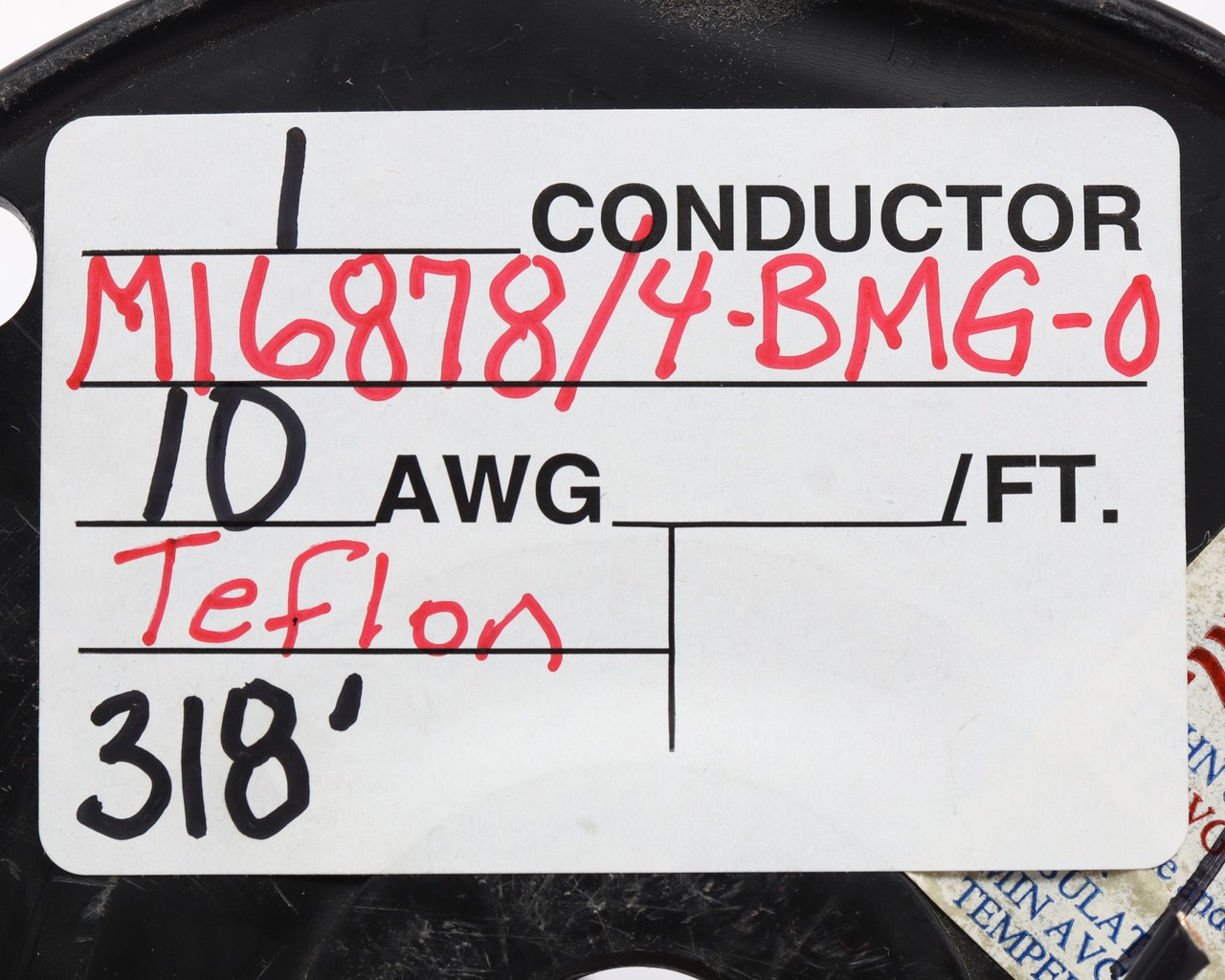 M16878/4-BMG-0, 10AWG Silver Plated, PTFE Jacketed Wire, Black, 100ft
