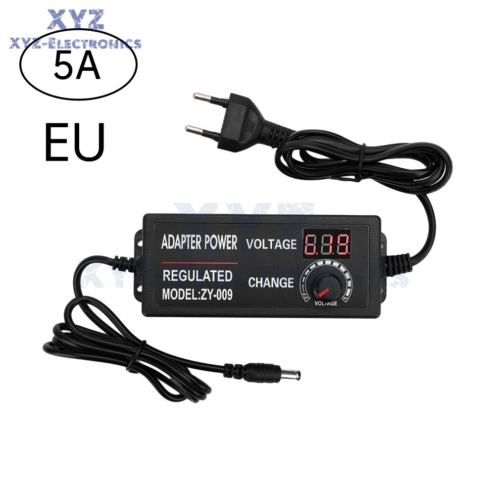 AC100-240V to DC3-24V 3A 5A Adjustable Voltage Power Adapter Switch Power Supply