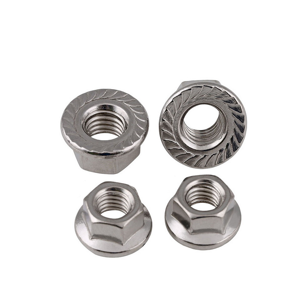 304/316/201 Stainless Steel Serrated Flange Lock Nuts M3 M4 M5 M6 M8 M10 M12-M16
