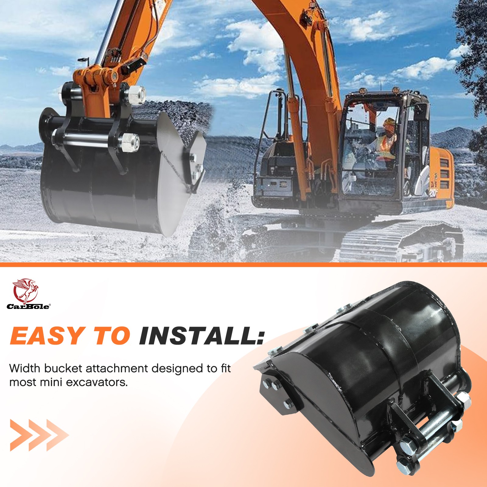 12inch/300mm Digging Bucket Attachment For Mini Excavator Trench Buckets w/Teeth