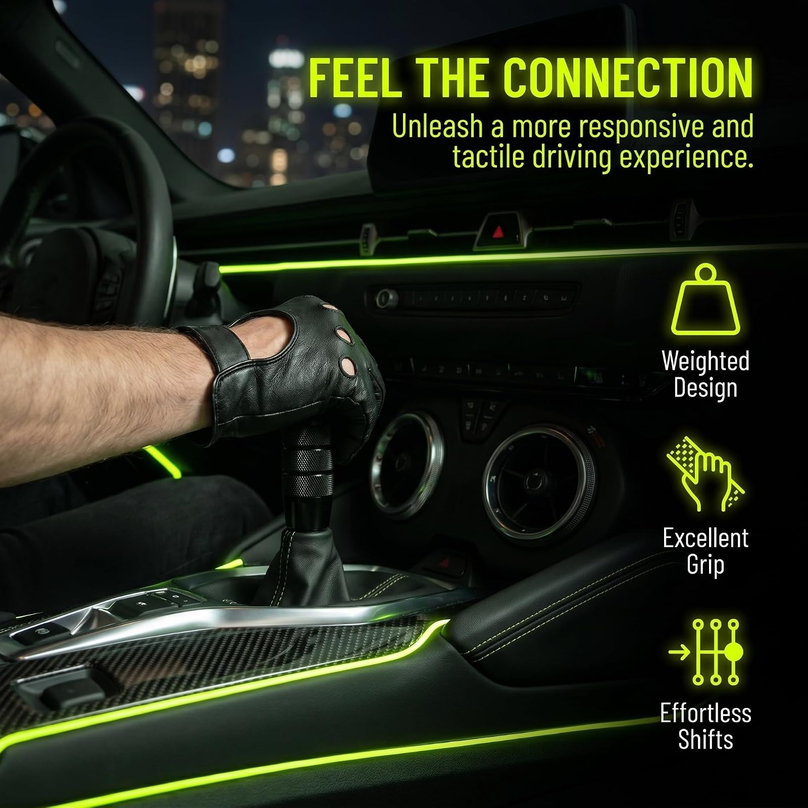 95mm Weighted Aluminum Shift Knob for Manual Transmission – Universal Fit