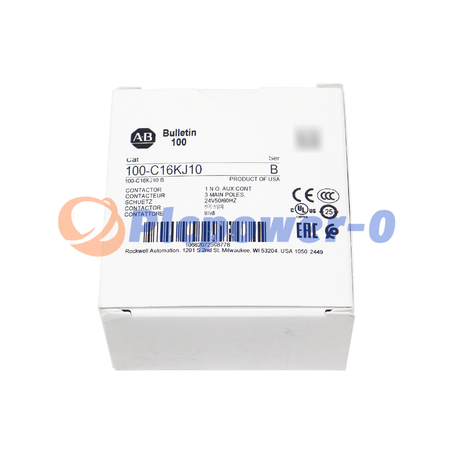 New 100-C16KJ10 Allen Bradley 100-C IEC Contactor 24V 50/60Hz Screw Terminals