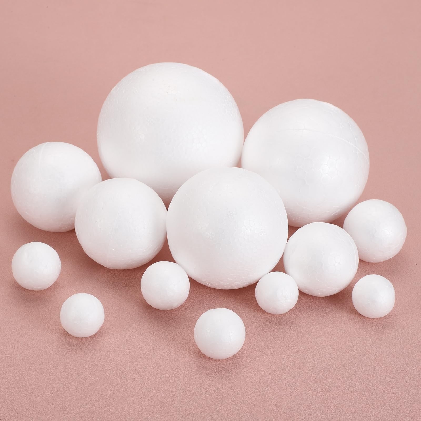 57 Pcs White Smooth Polystyrene Craft Foam Balls 0.4 Inch for DIY Decorations