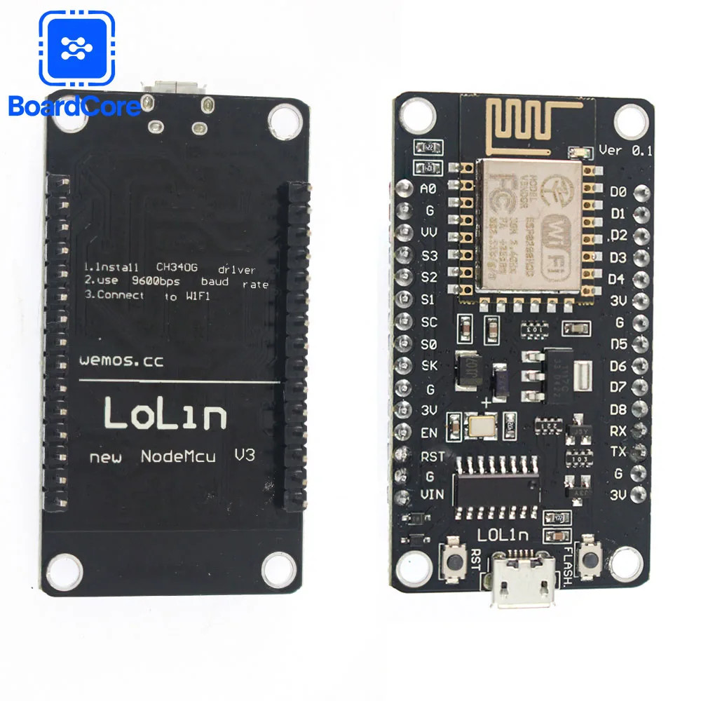 NodeMCU Lua V3 ESP8266 WiFi Module CH340 Micro USB IoT Development Board DIY