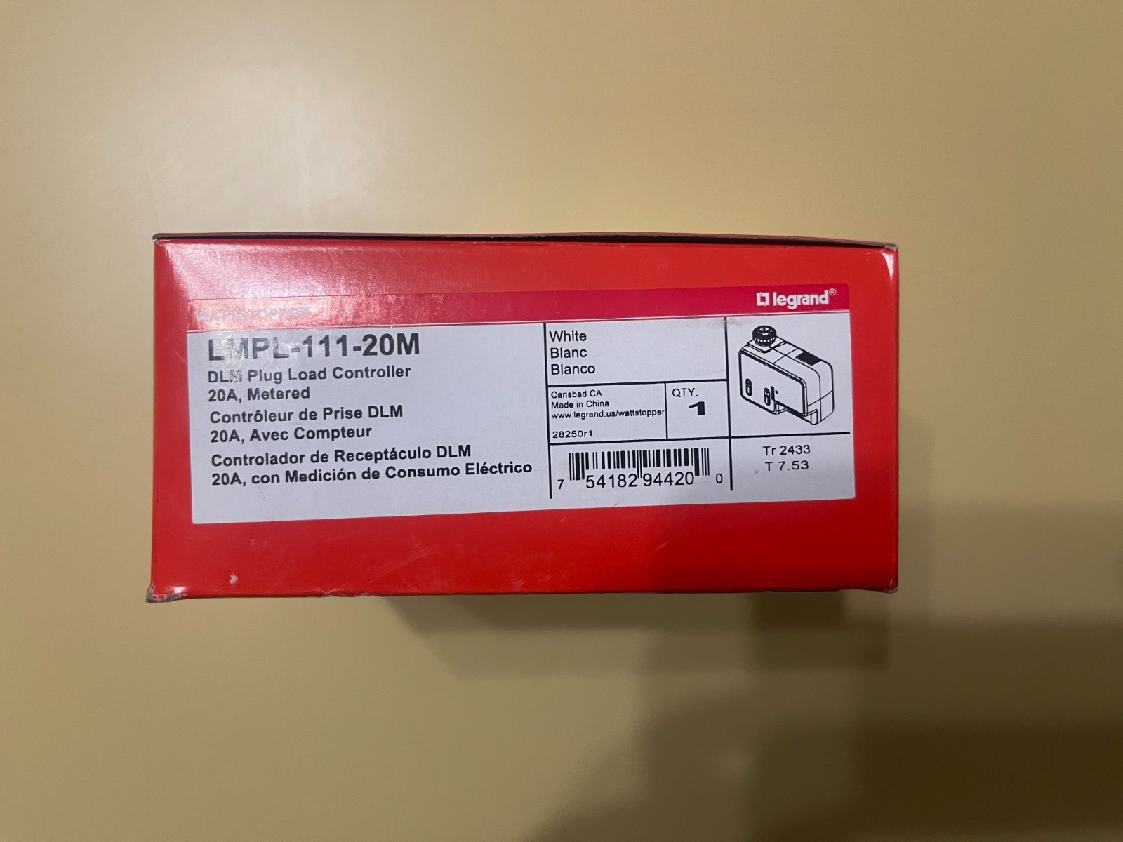 Legrand Wattstopper LMPL-111-20M DLM Plug Load Controller 20A