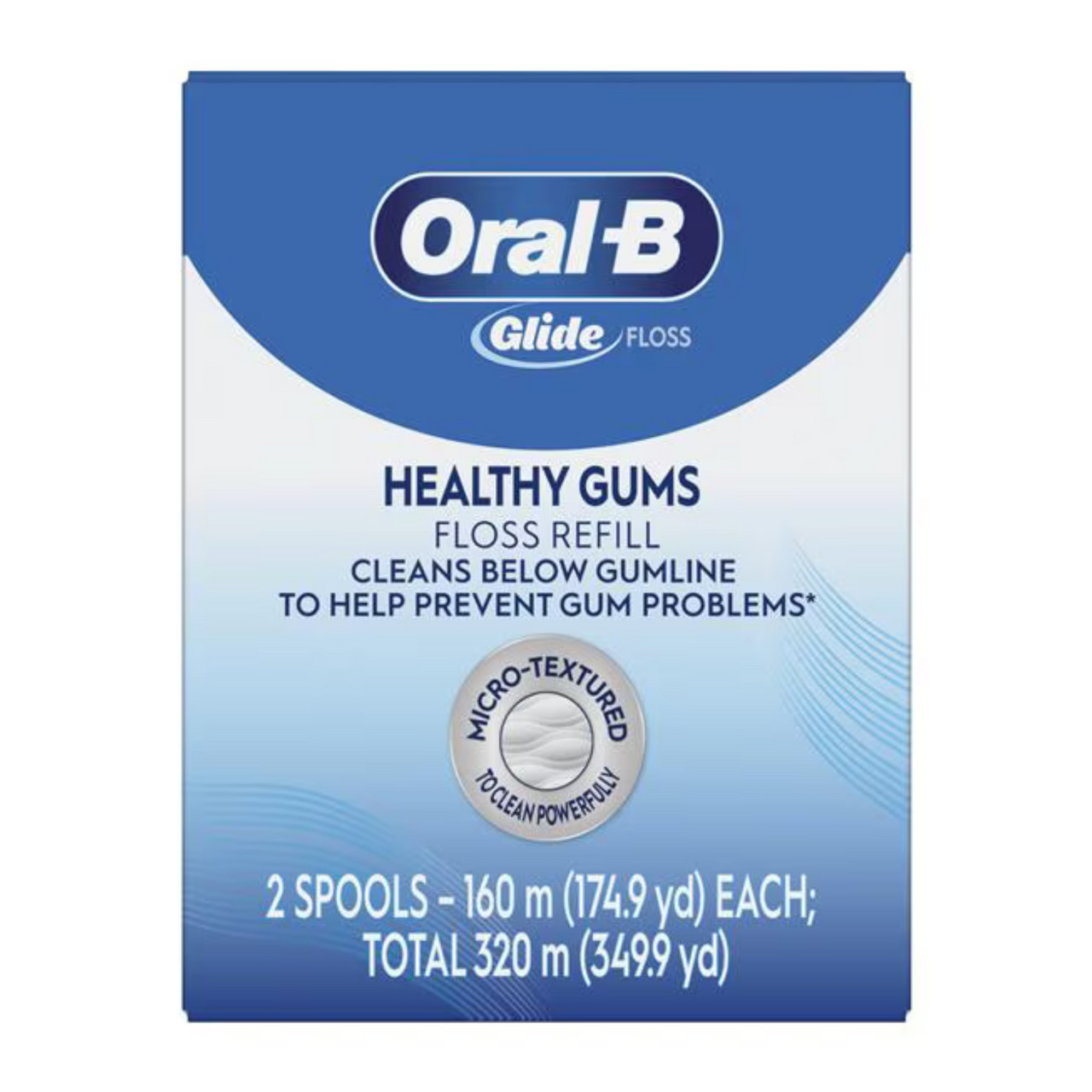 Oral-B Glide Healthy Gums In-Office Floss Refill, Unflavored, 160 M, 2/Box