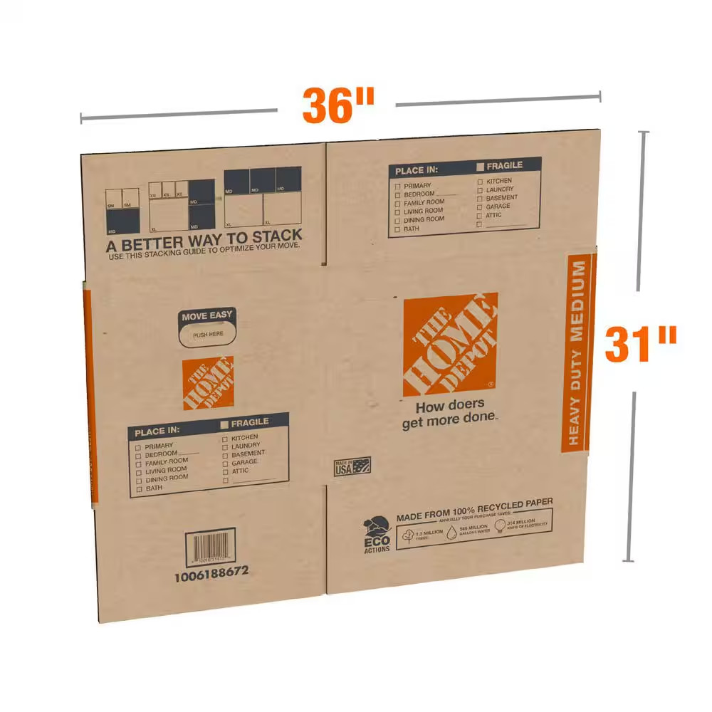Medium Heavy Duty Moving, Shipping, Packing Box with Handles (40 Pack)