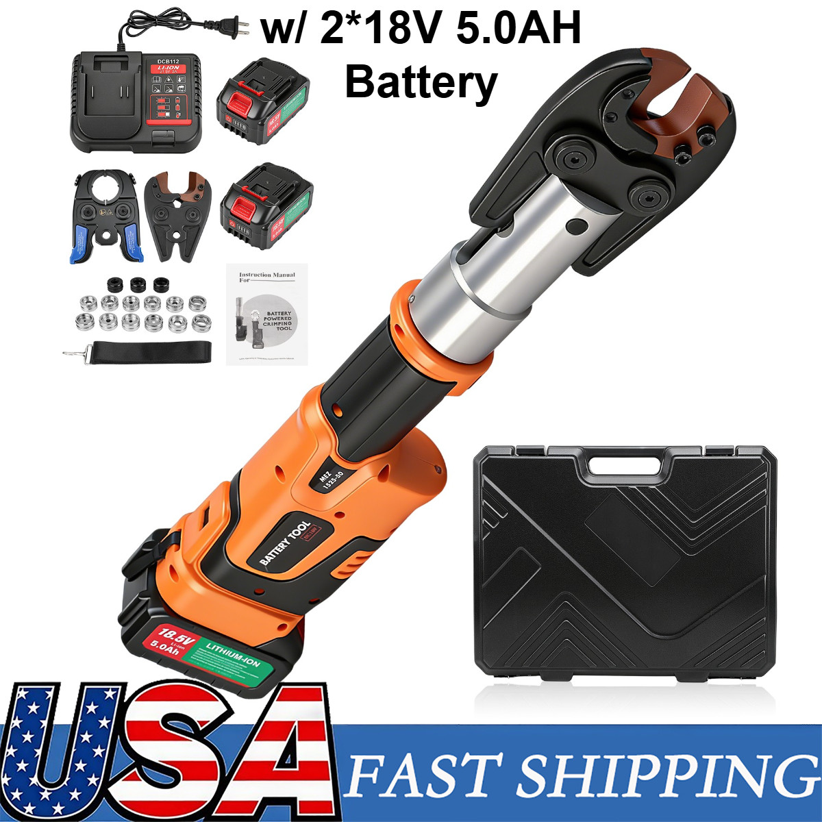 Propress Tool Compact Universal Jaws w/ 2 * 18V 5.0AH Batteries Copper Pipe
