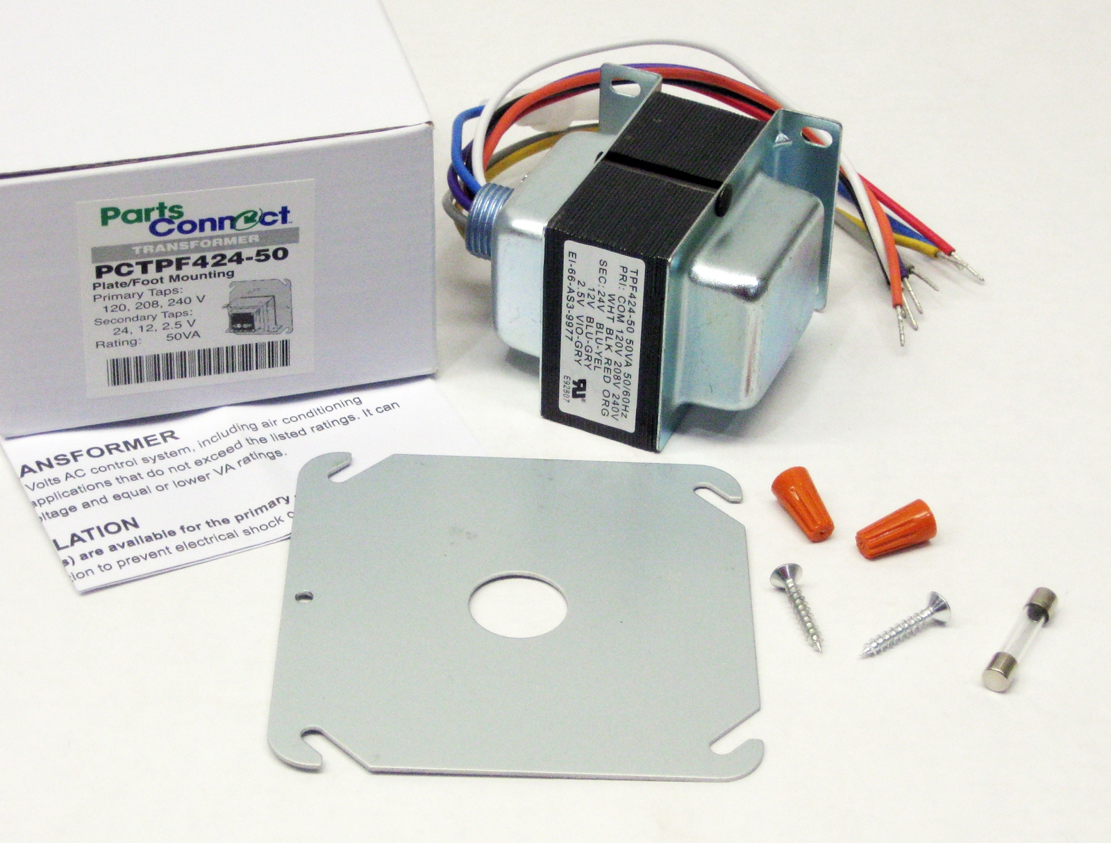 50VA Transformer Primary 120 208 240V Volt 24V, 12V, 2.5V Secondary HVAC Furnace