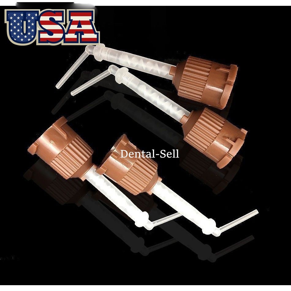Dental Mixing Tips (1:1) HP Brown & White with Intraoral Tips 50Pcs/Bag USA