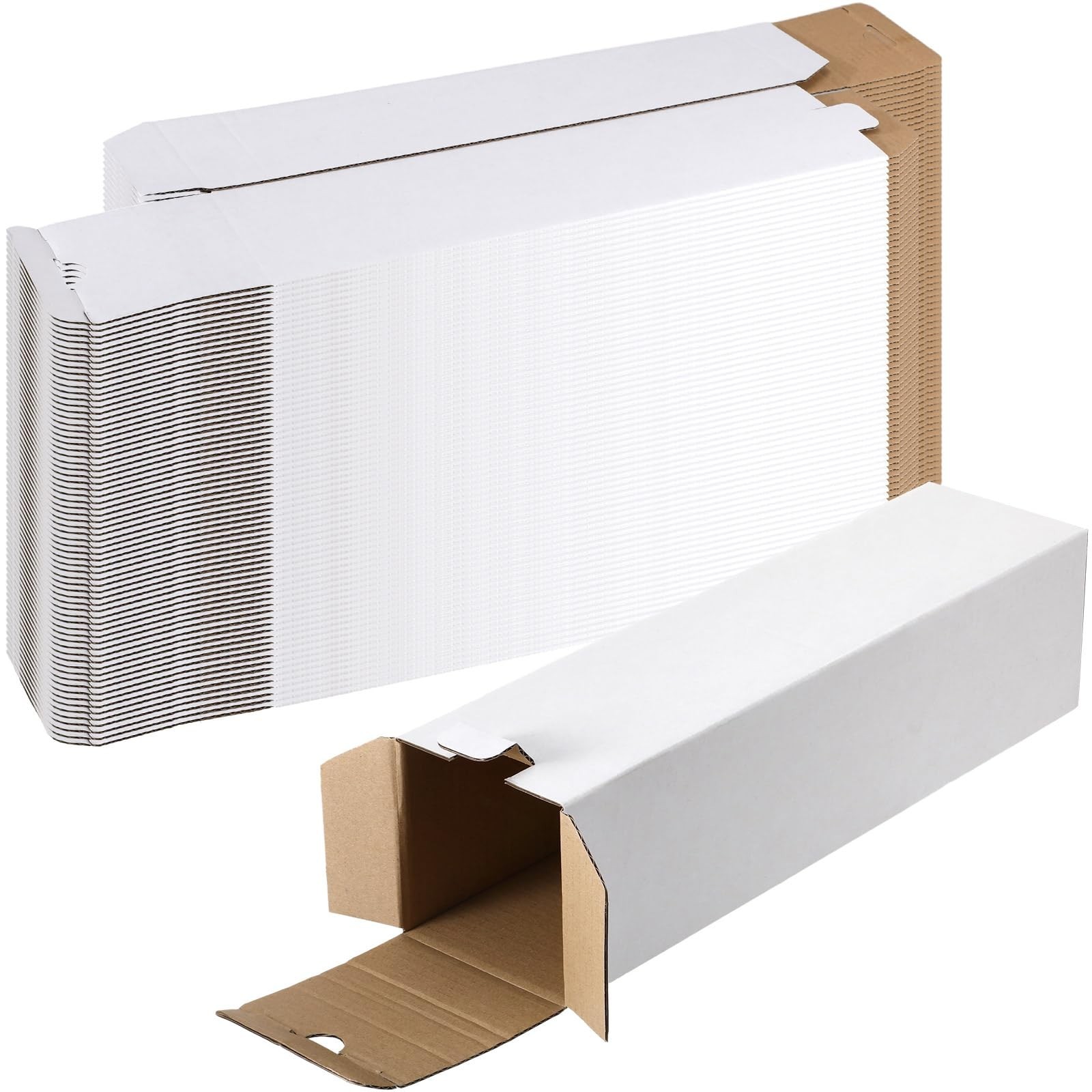Colarr 50 Pcs Mailing Tube 3 x 3 x 12 Inches Corrugated Cardboard Box Square …