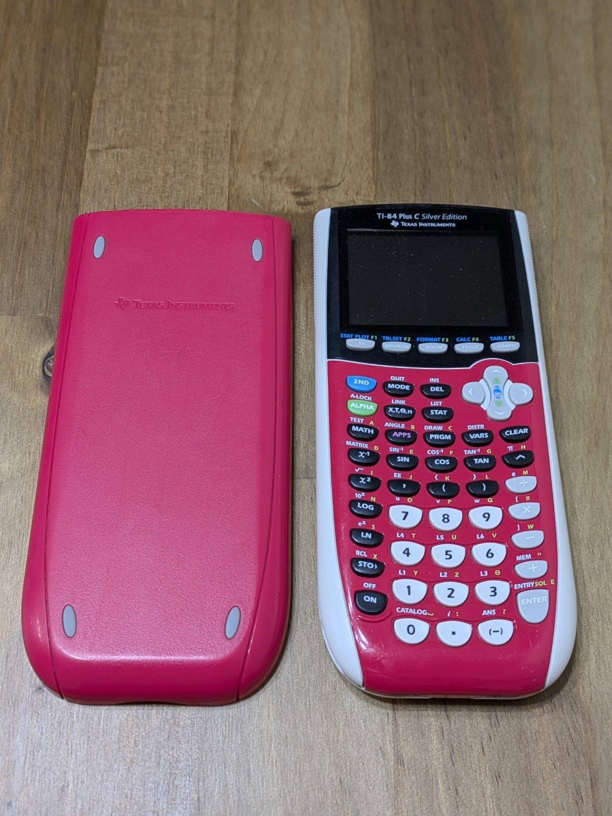 TI-84 Plus C Silver Edition Graphing Calculator PINK w Charging Cable TESTED