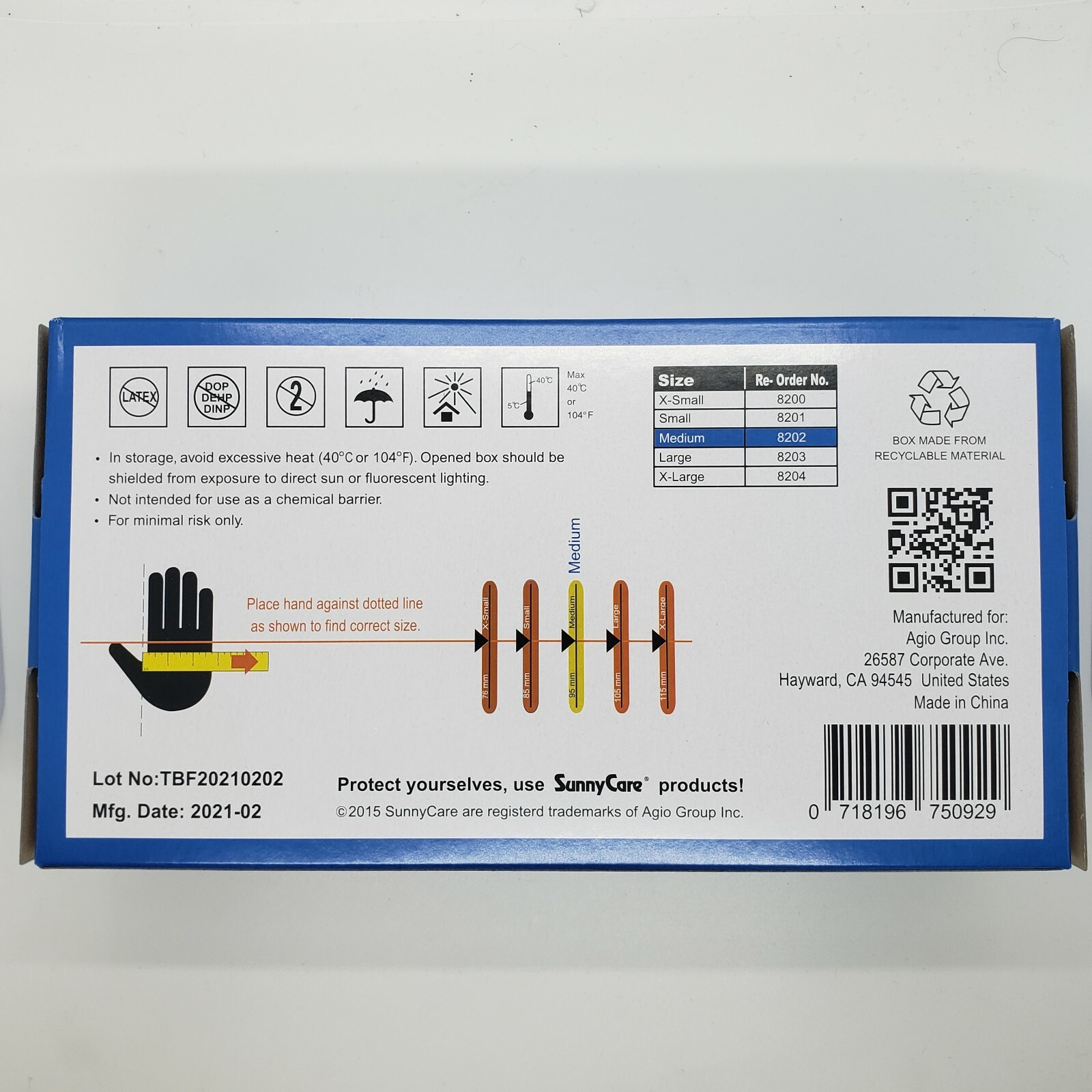 SunnyCare Nitrile Medical Examination Gloves – 1 CASE (10 boxes of 100) – Medium
