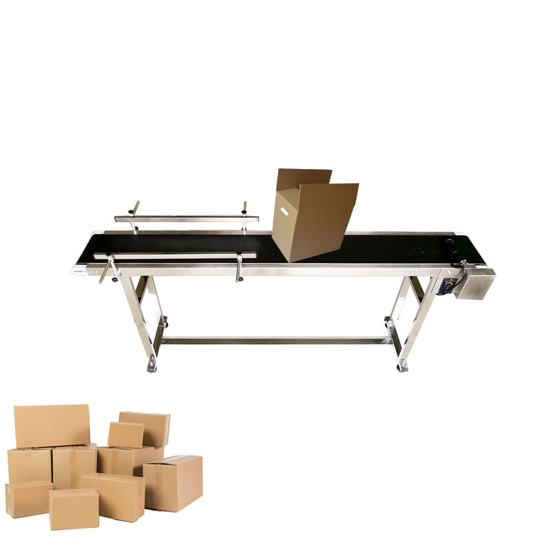 110V 60W 70.8*7.8» Double Guardrail PVC Belt Conveyor Transfer Shipping Machine