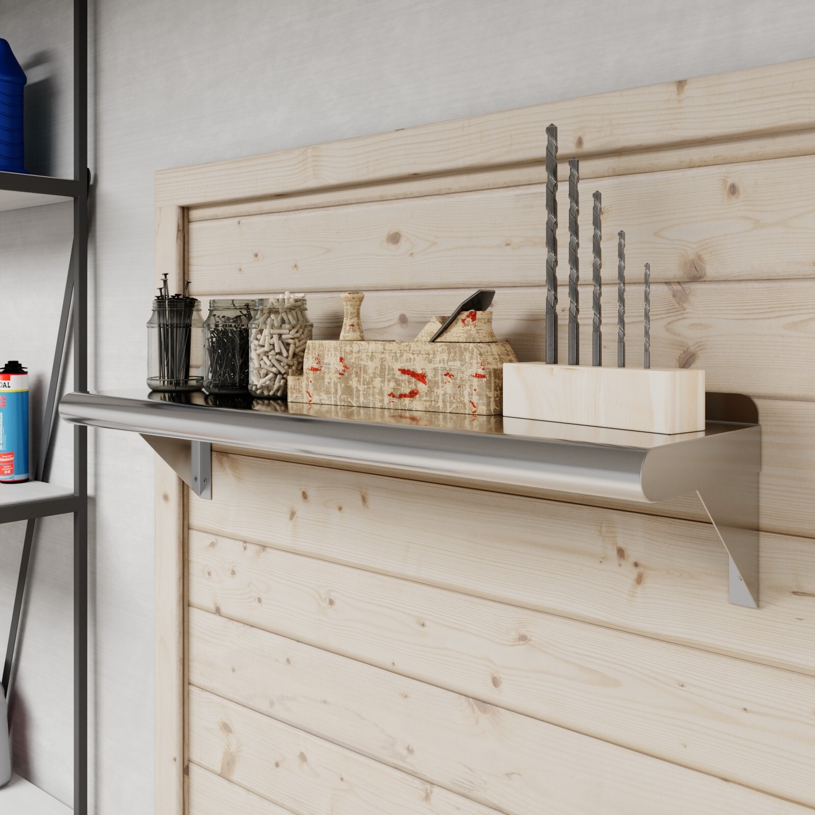 8 in. x 30 in. Stainless Steel Wall Shelf