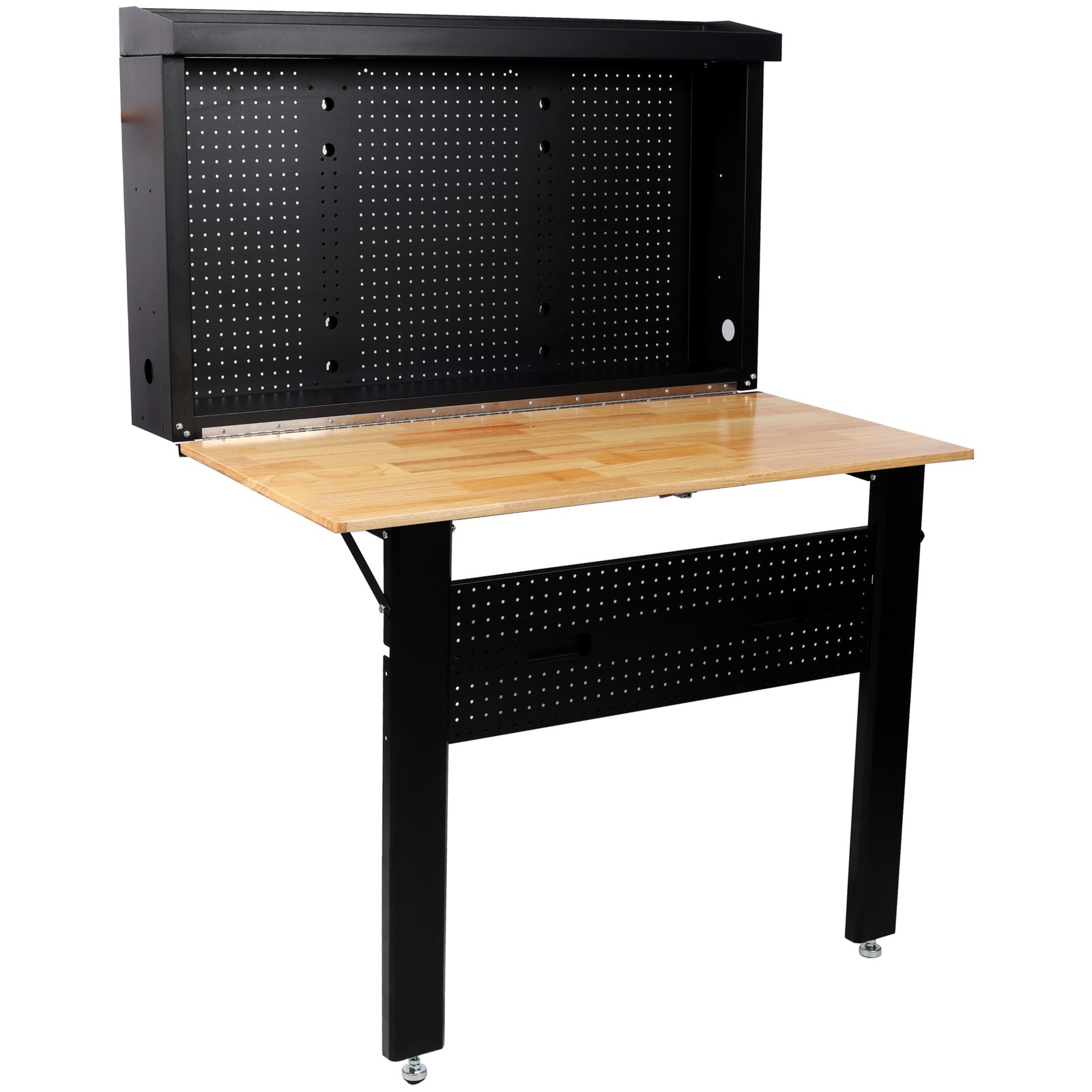Wall Mounted Workbench, Robust Foldable Workbench with Rubberwood Work Surface