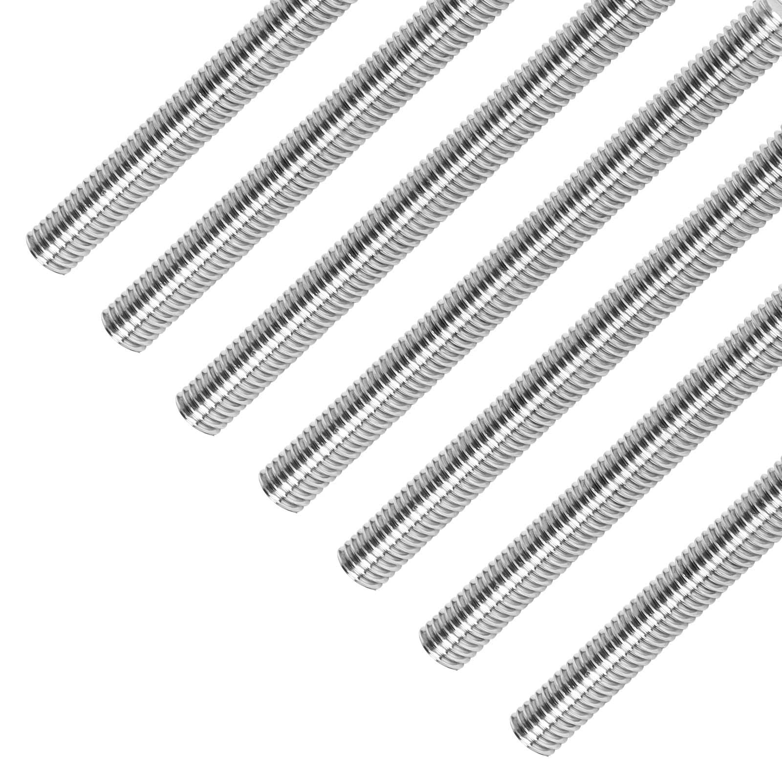 Bykonh M8-1.25 x 100mm Fully Threaded Rod Studs, 18-8 M8 x 100mm, Silver