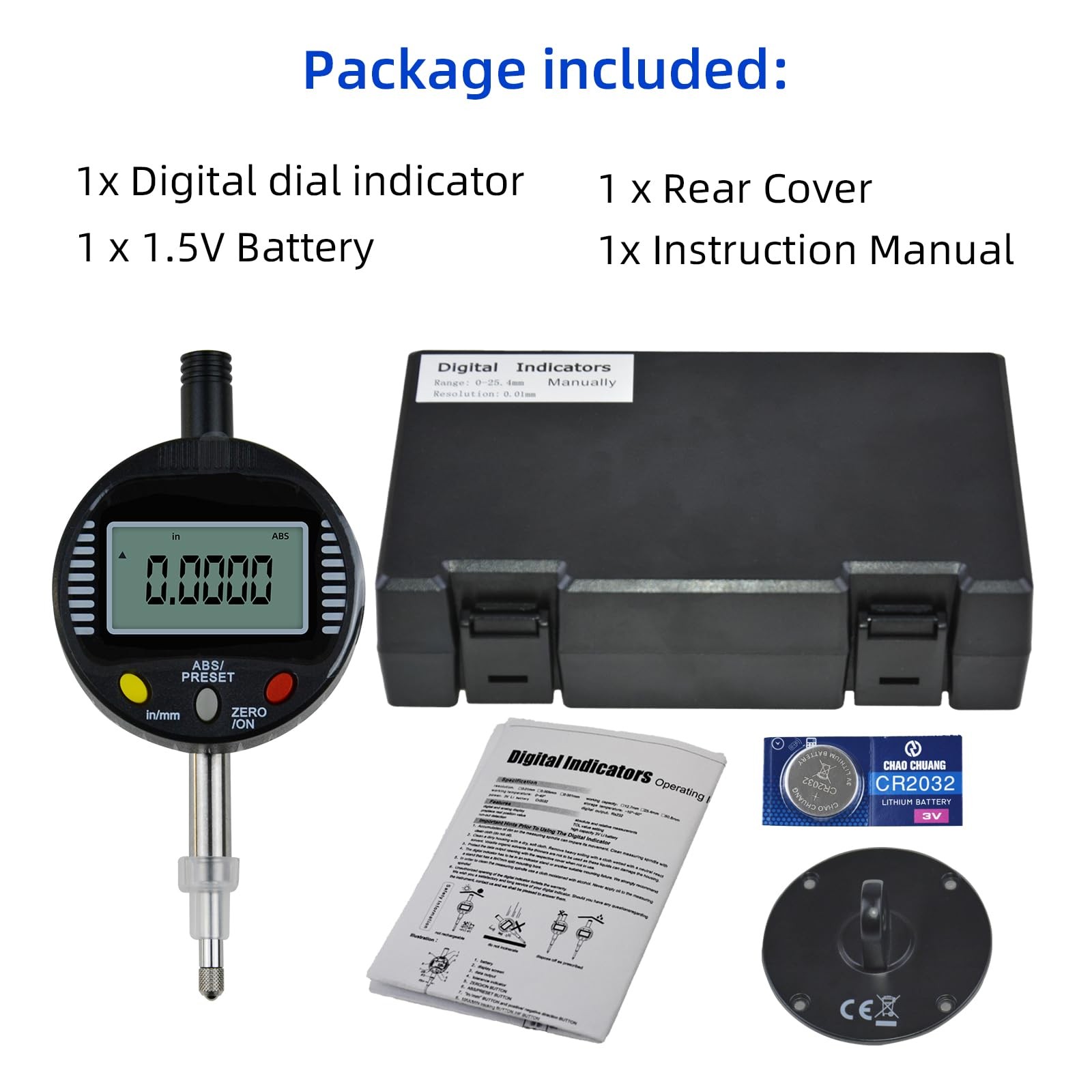 Electronic Digital Dial Gauge,with A Range of 0.5in/12.7mm and A 0.5 in/0.01