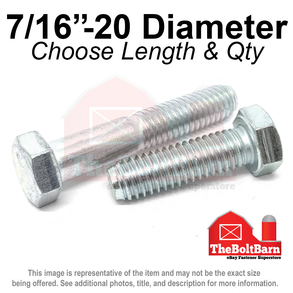 7/16″-20 Grade 5 Hex Cap Screws FINE Thread SAE Hex Bolts (Pick Length & Qty)